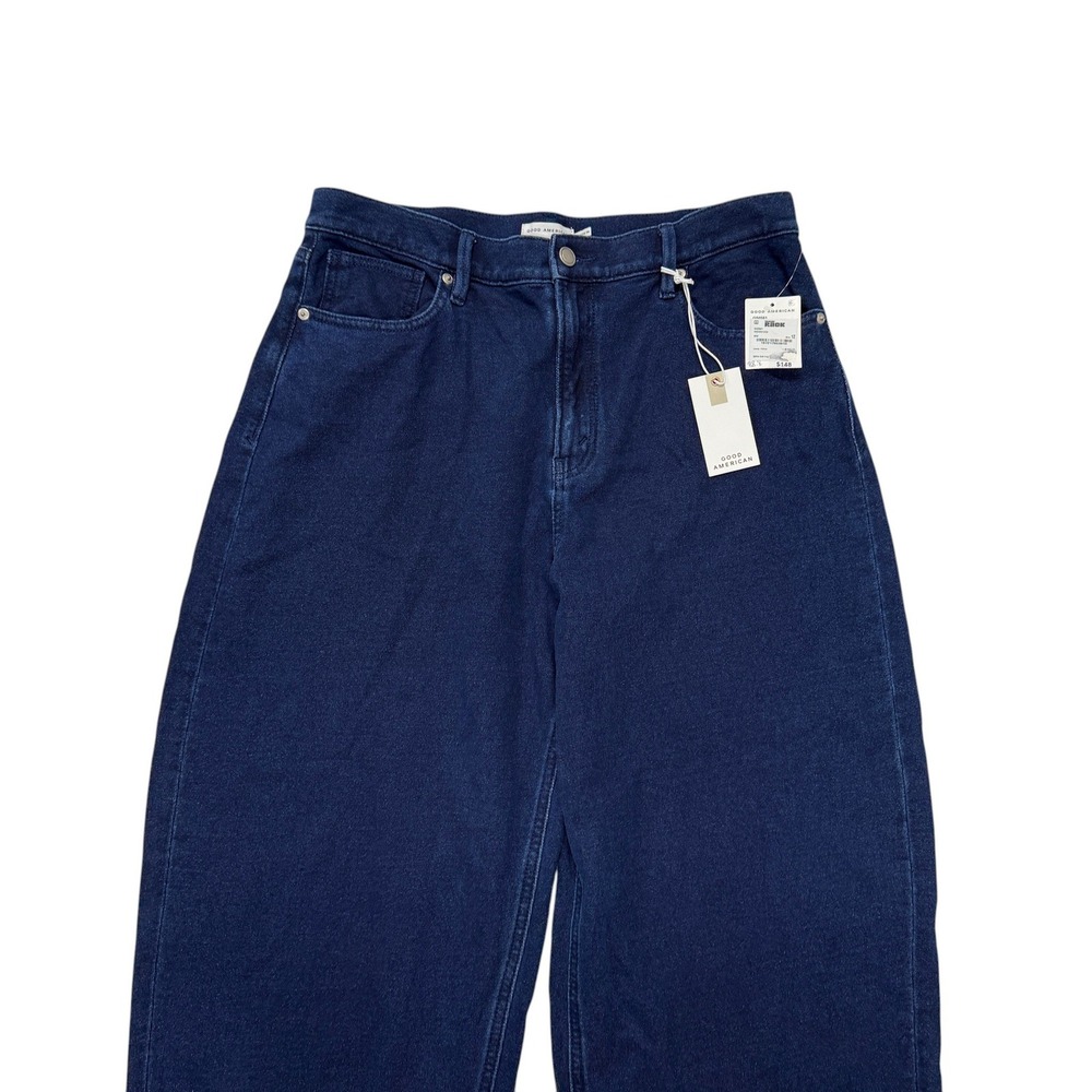 Good American Indigo Barrel Leg Jeans High Rise 100% Cotton Womens 12/31 NWT - Picture 8 of 10